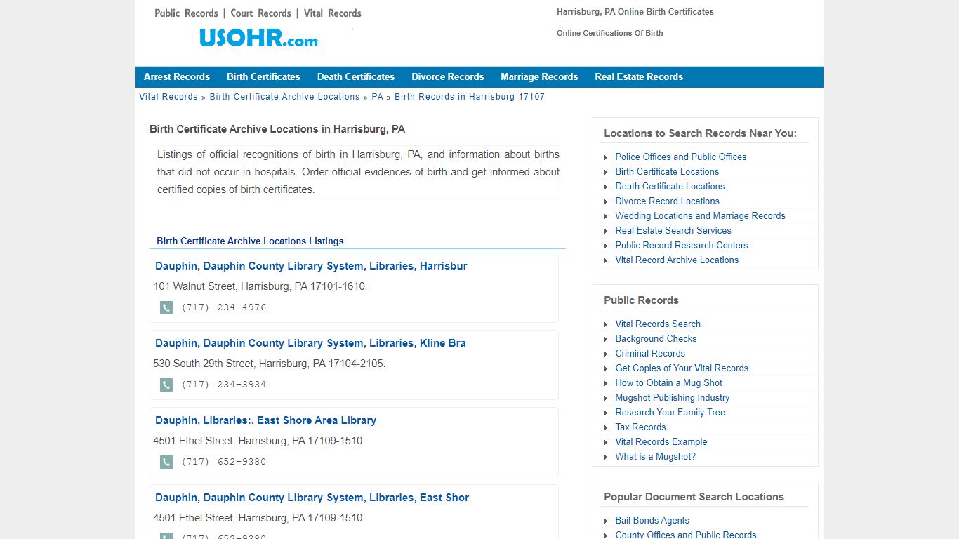 Harrisburg, PA Online Birth Certificates - Online Certifications Of Birth
